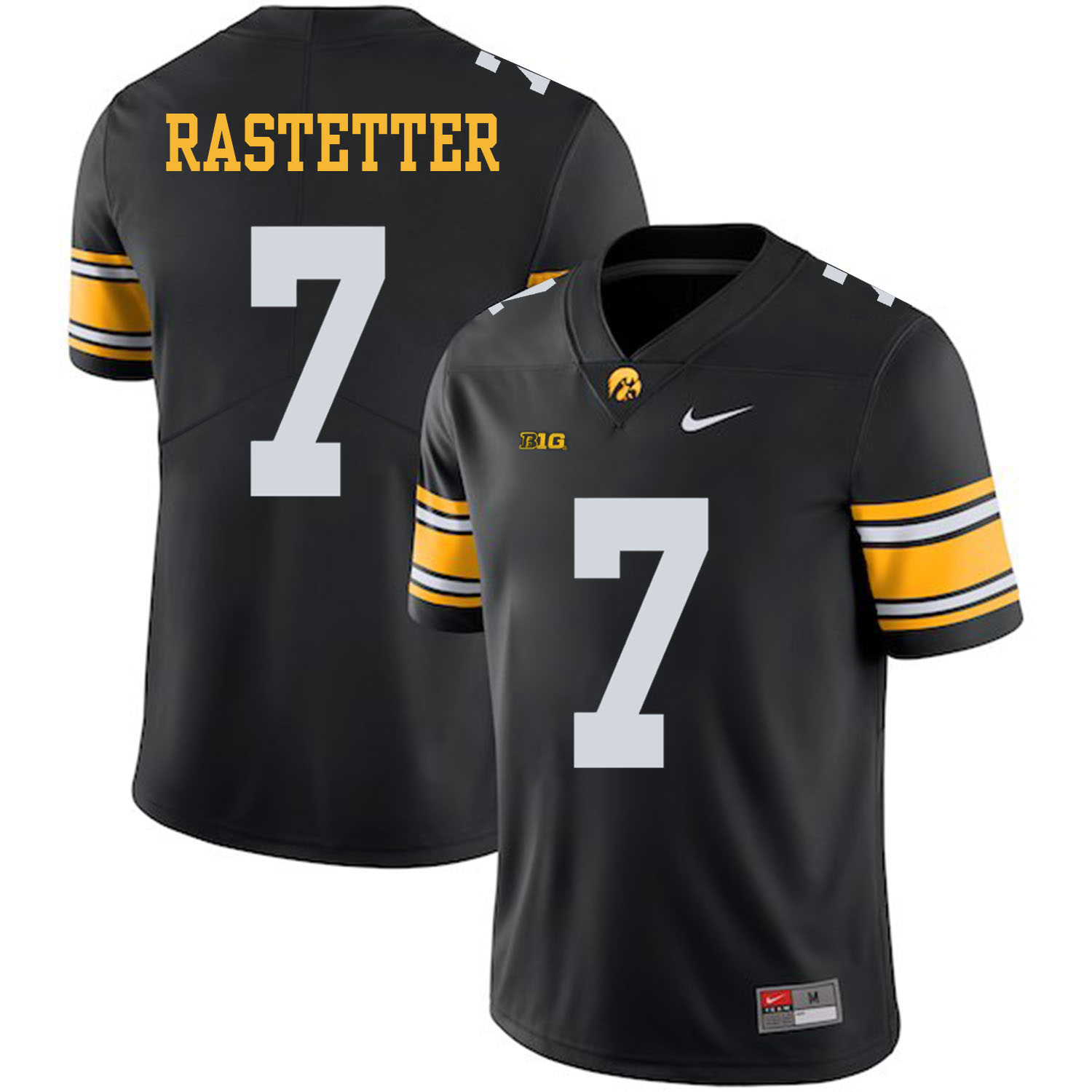 Iowa Hawkeyes 7 Colten Rastetter Black College Football Jersey - Click Image to Close