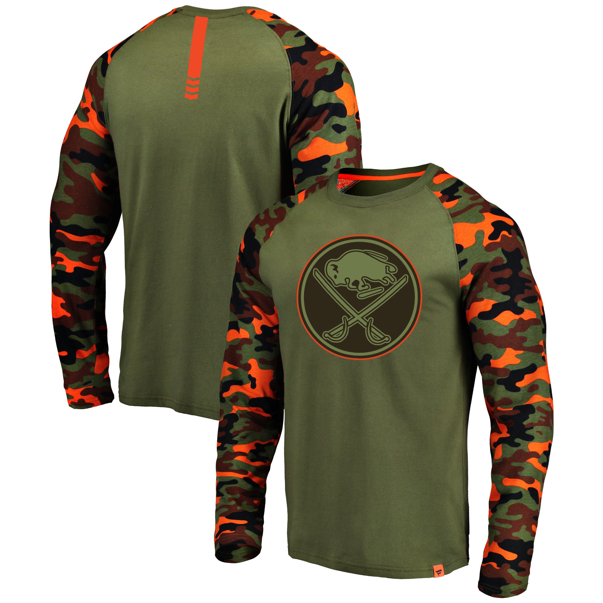 Buffalo Sabres Fanatics Branded Olive/Camo Recon Long Sleeve Raglan T-Shirt