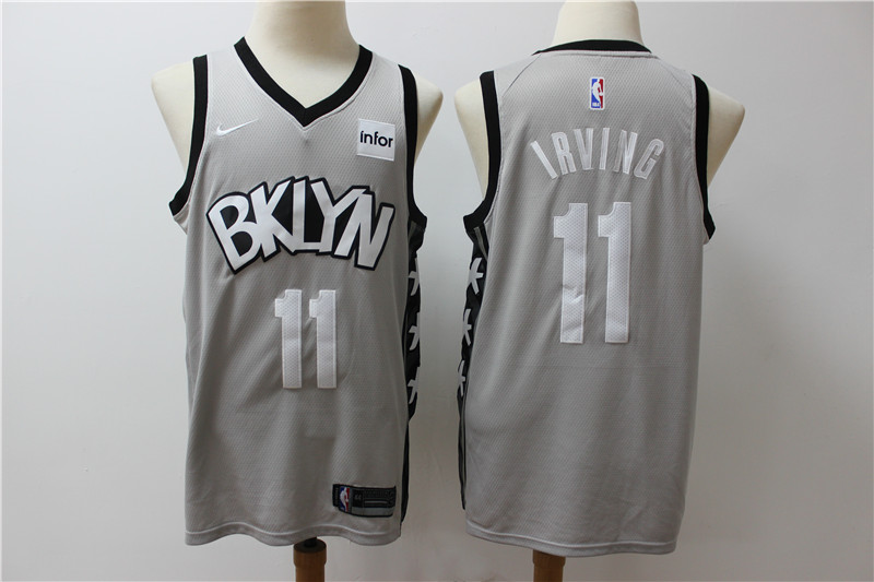 Nets 11 Kyrie Irving Gray Nike Swingman Jersey - Click Image to Close