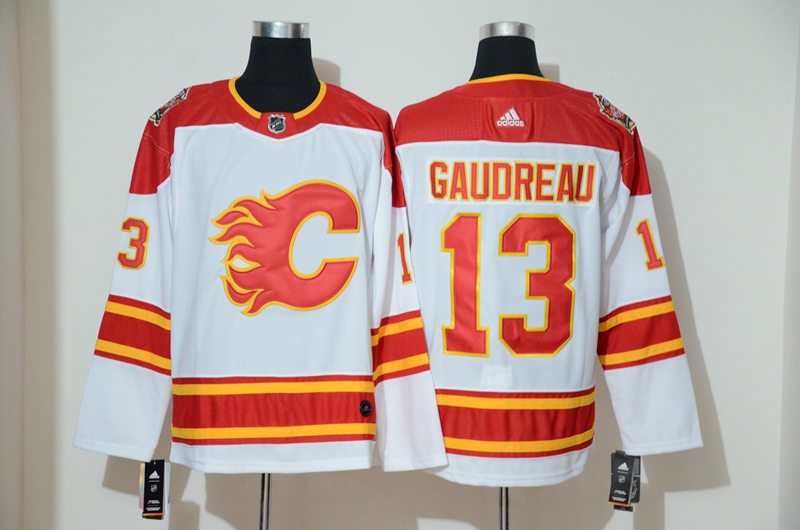 Flames 13 Johnny Gaudreau White 2019 Heritage Classic Breakaway Adidas Jersey