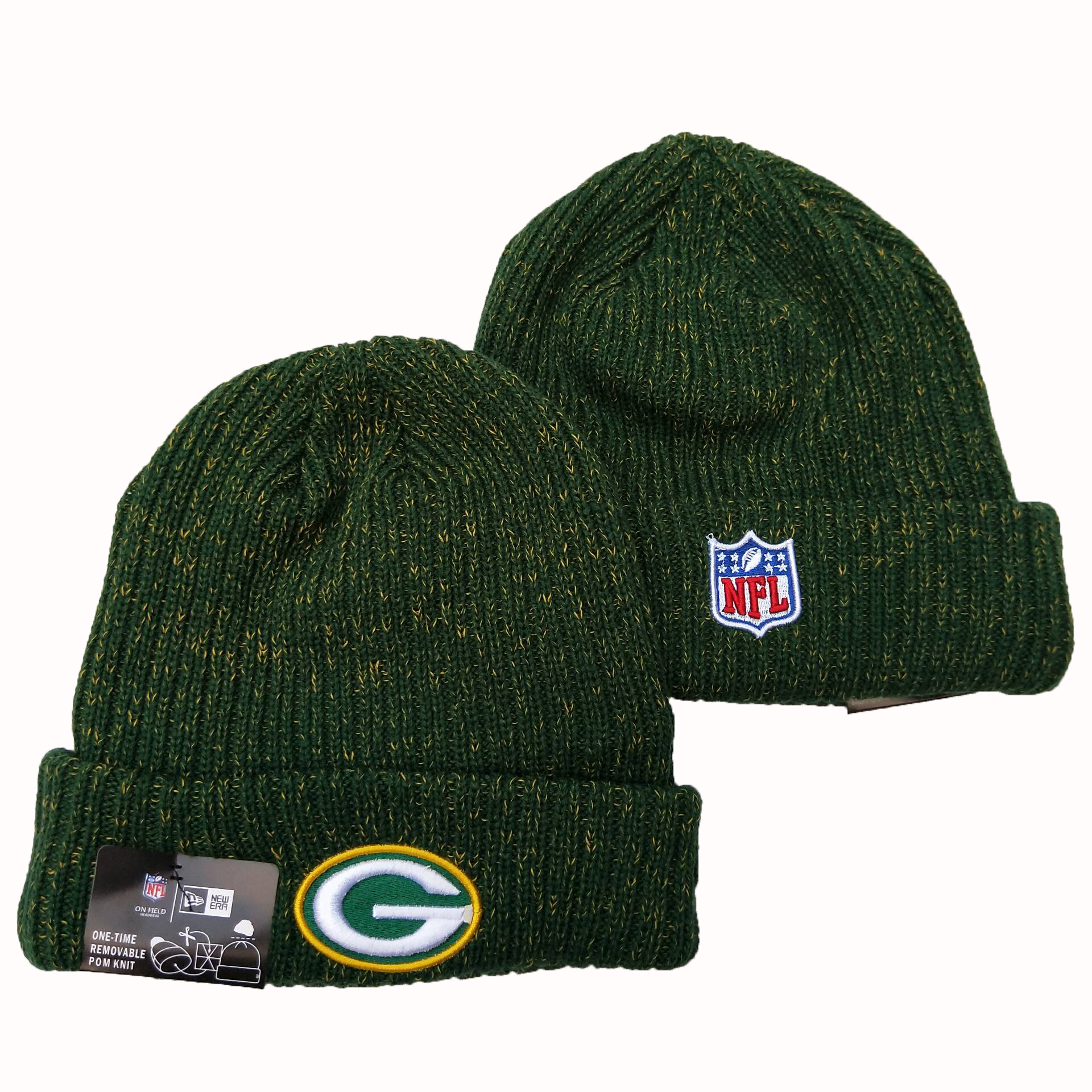 Packers Team Logo Green Cuffed Pom Knit Hat YD