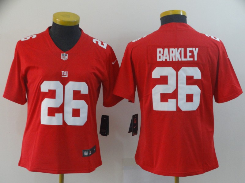 Nike Giants 26 Saquon Barkley Red Women Inverted Legend Limited Jersey - Click Image to Close