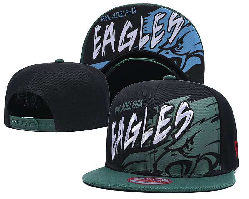 Eagles Team Logo Black Green Adjustable Hat TX