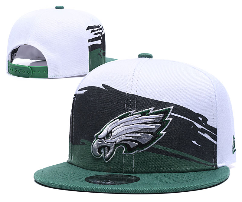 Eagles Team Logo White Green Black Adjustable Hat GS