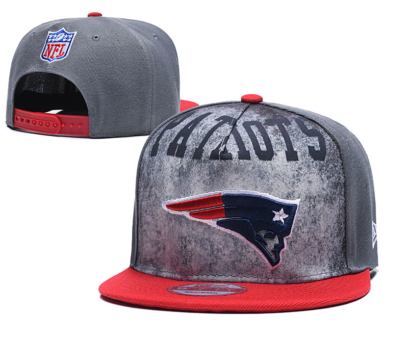 Patriots Team Logo Gray Red Adjustable Hat TX