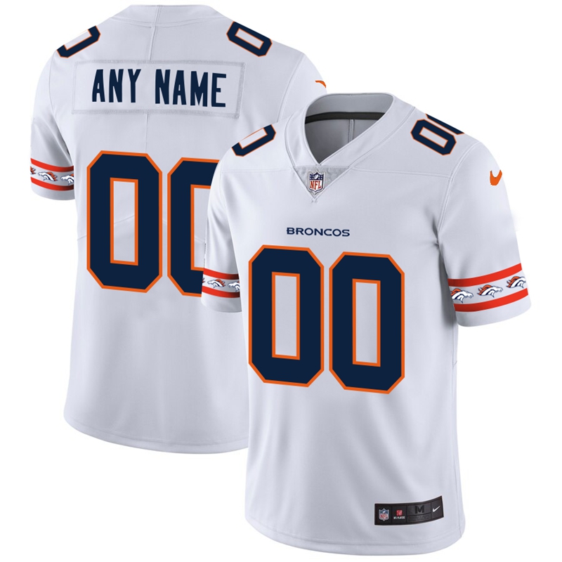 Nike Broncos White Men's Customized 2019 New Vapor Untouchable Limited Jersey