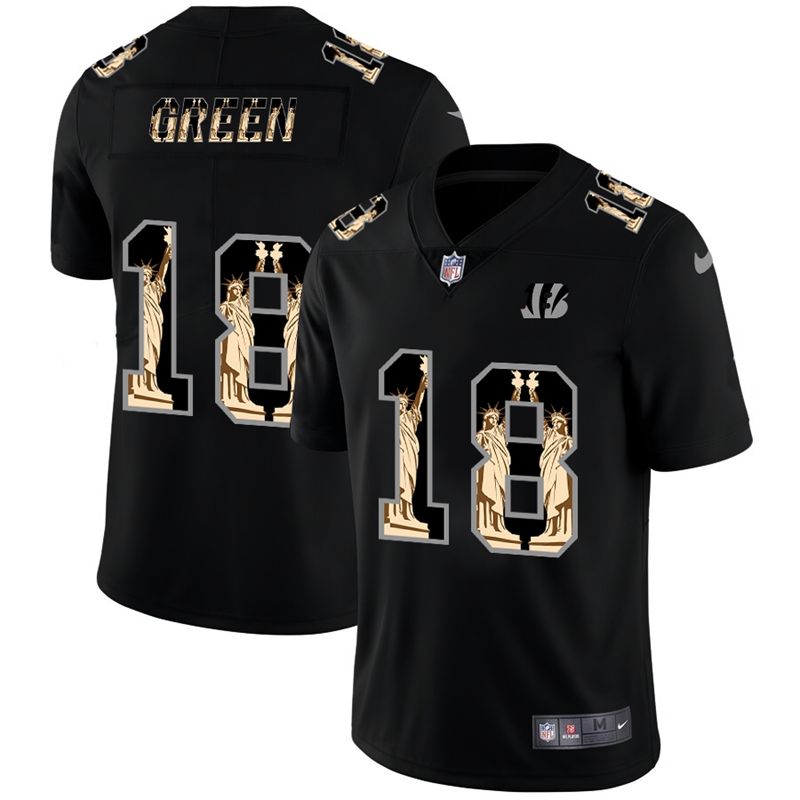 Nike Bengals 18 A.J. Green Black Statue of Liberty Limited Jersey