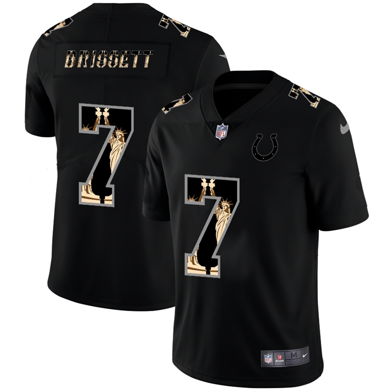 Nike Colts 7 Jacoby Brissett Black Statue of Liberty Limited Jersey