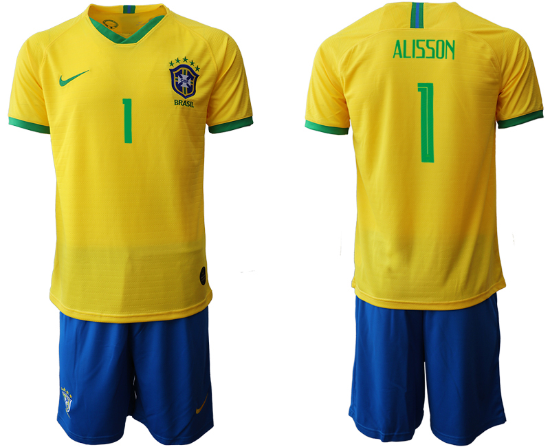 2019-20 Brazil 1 ALISSON Home Soccer Jersey