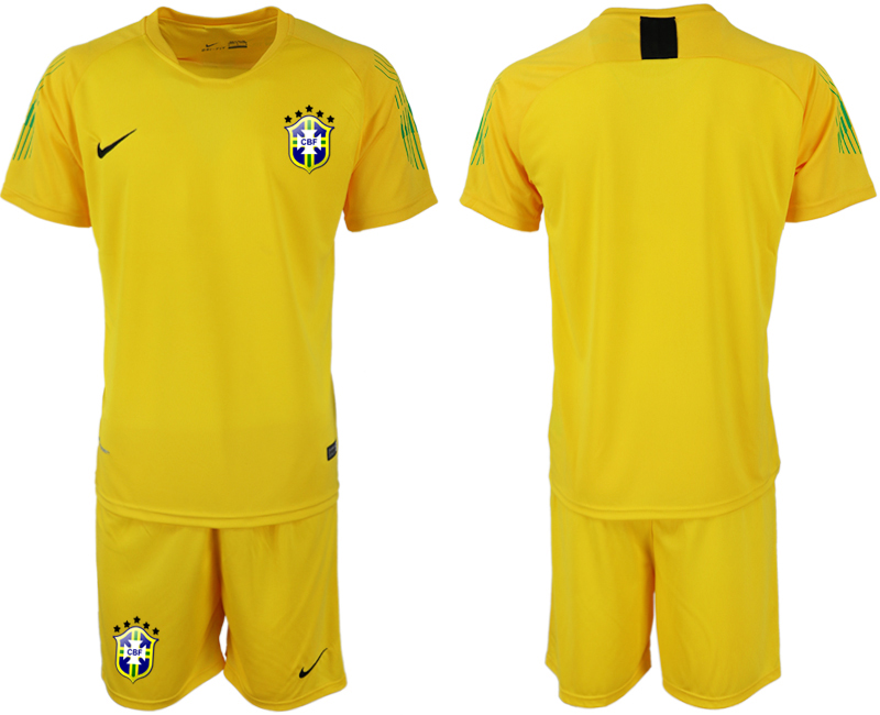 2019-20 Brazil Yellow Goalkeeper Soccer Jersey