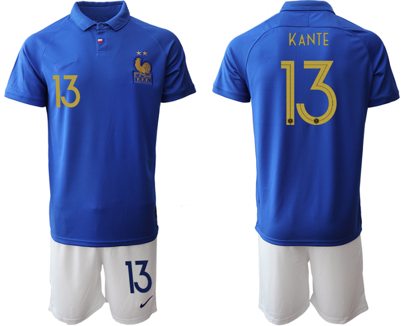 2019-20 France 13 KANTE 100th Commemorative Edition Soccer Jersey