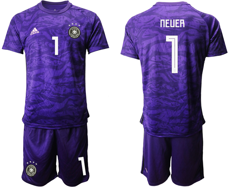 2019-20 Germany 1 NEUER Purple Goalkeeper Soccer Jersey