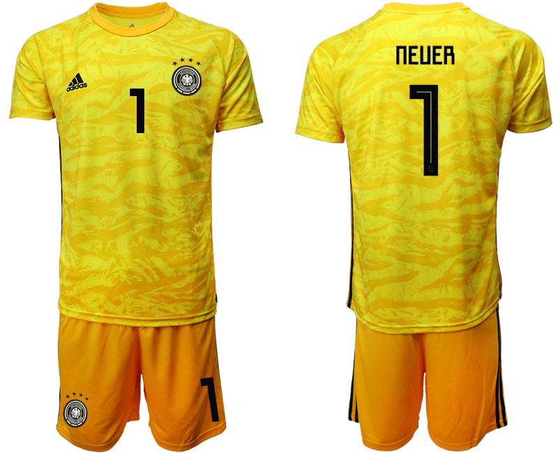 2019-20 Germany 1 NEUER Yellow Goalkeeper Soccer Jersey