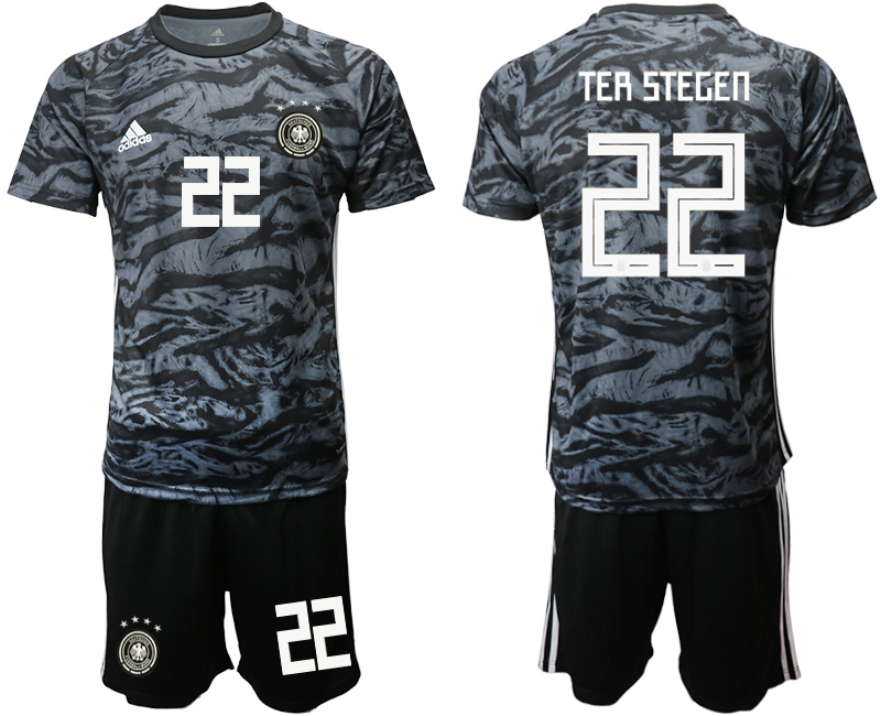 2019-20 Germany 22 TER STEGEN Black Goalkeeper Soccer Jersey