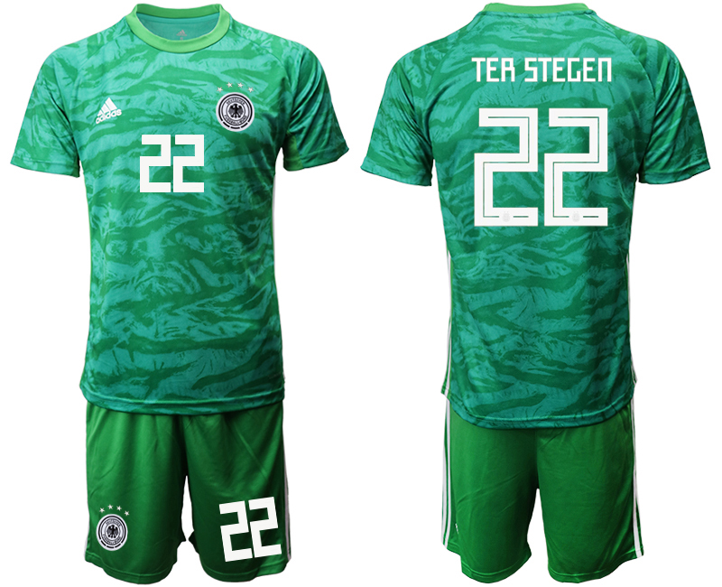 2019-20 Germany 22 TER STEGEN Green Goalkeeper Soccer Jersey