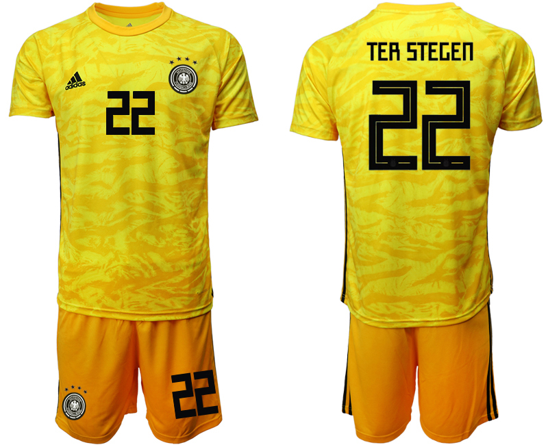 2019-20 Germany 22 TER STEGEN Yellow Goalkeeper Soccer Jersey