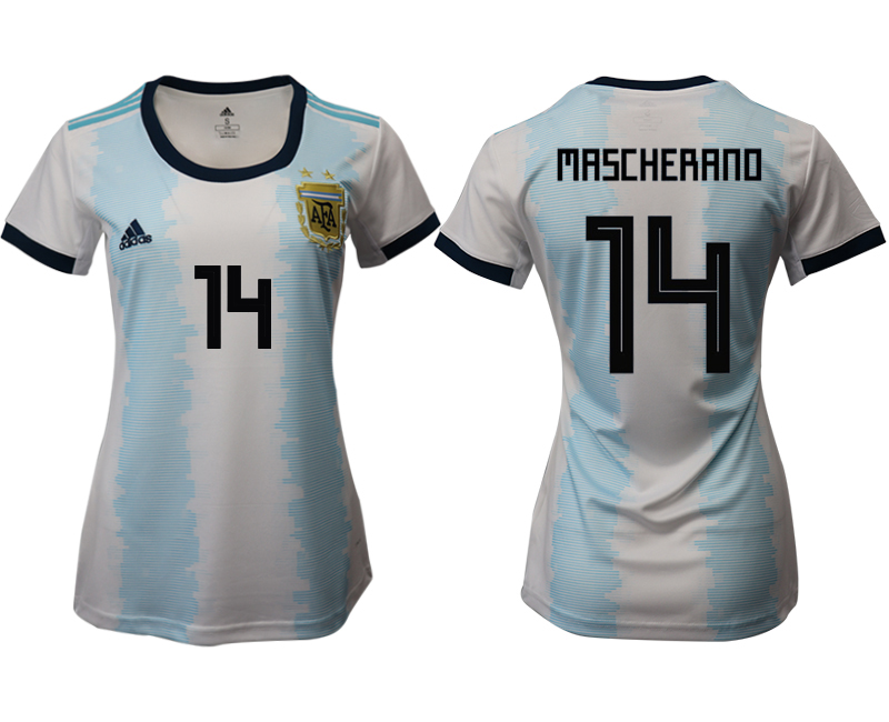 2019-20 Argentina 14 MASCHERANO Home Women Soccer Jersey