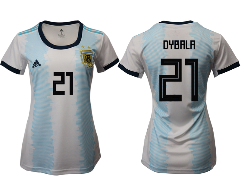 2019-20 Argentina 21 DYBALA Home Women Soccer Jersey - Click Image to Close