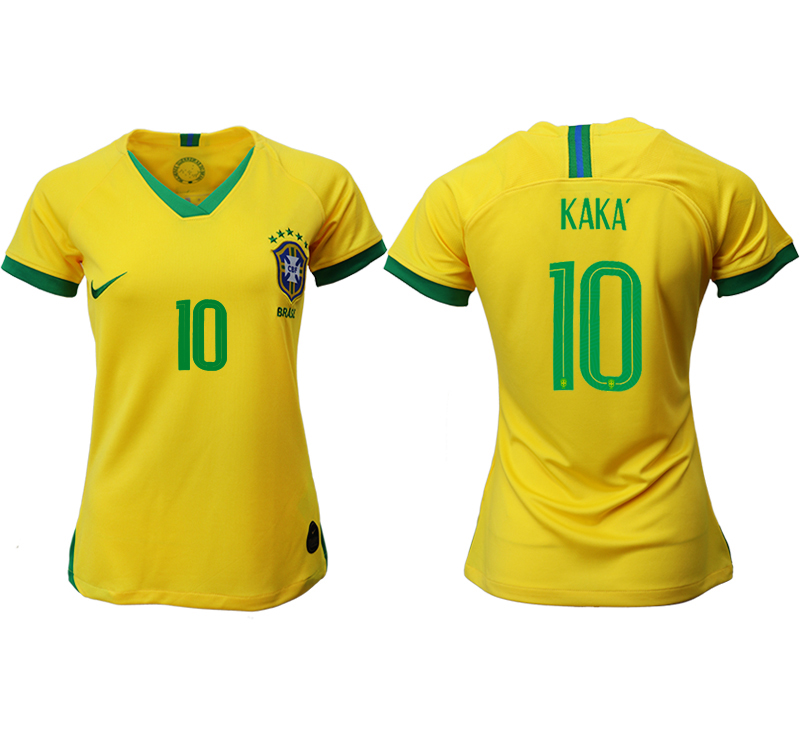 2019-20 Brazil 10 KAKA Home Women Soccer Jersey - Click Image to Close