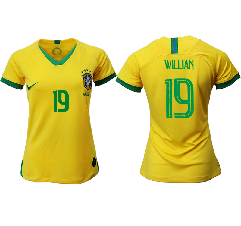 2019-20 Brazil 19 WILLIAN Home Women Soccer Jersey - Click Image to Close