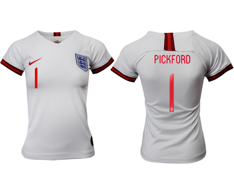 2019-20 England 1 PICKFORD Home Women Soccer Jersey
