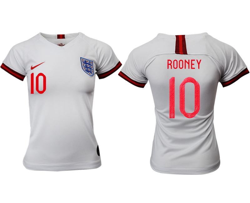 2019-20 England 10 ROONEY Home Women Soccer Jersey - Click Image to Close