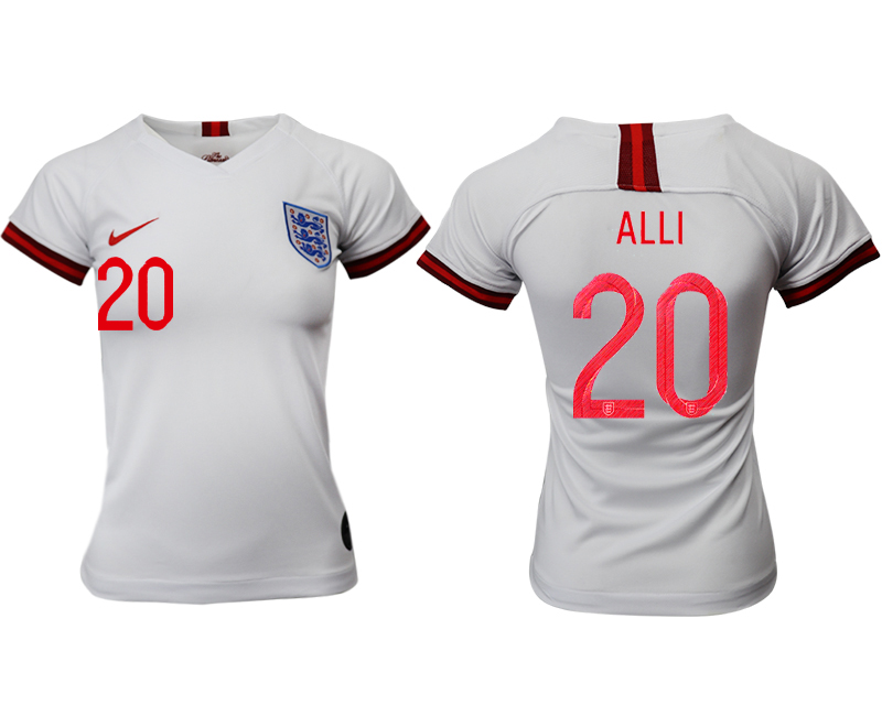 2019-20 England 20 ALLI Home Women Soccer Jersey