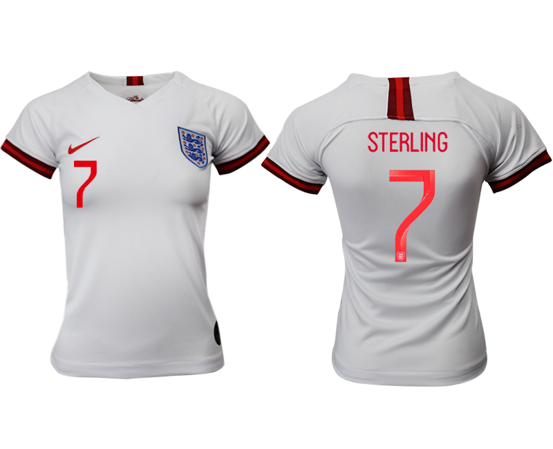 2019-20 England 7 STERLING Home Women Soccer Jersey