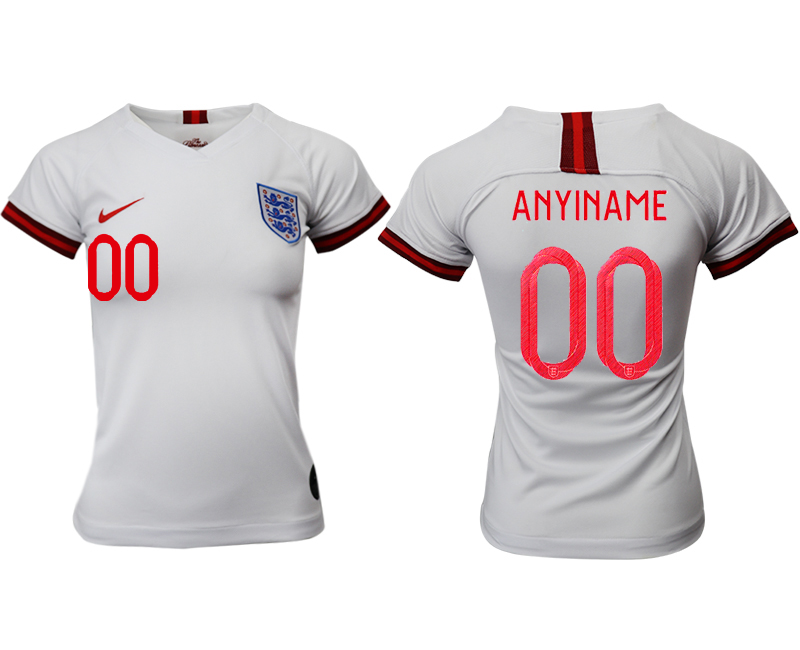 2019-20 England Customized Home Women Soccer Jersey