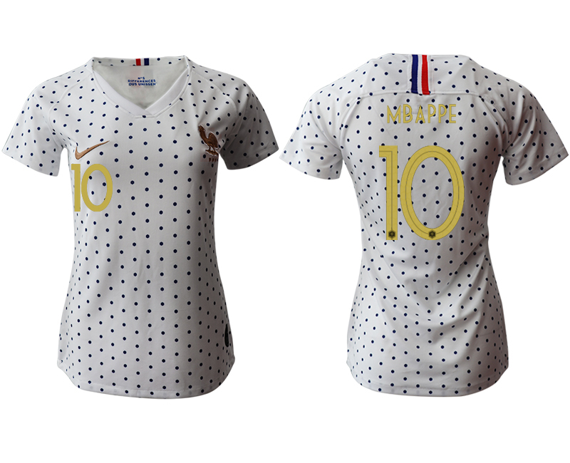 2019-20 France 10 MBAPPE Away Women Soccer Jersey - Click Image to Close