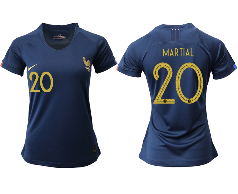 2019-20 France 20 MARTIAL Homen Women Soccer Jersey