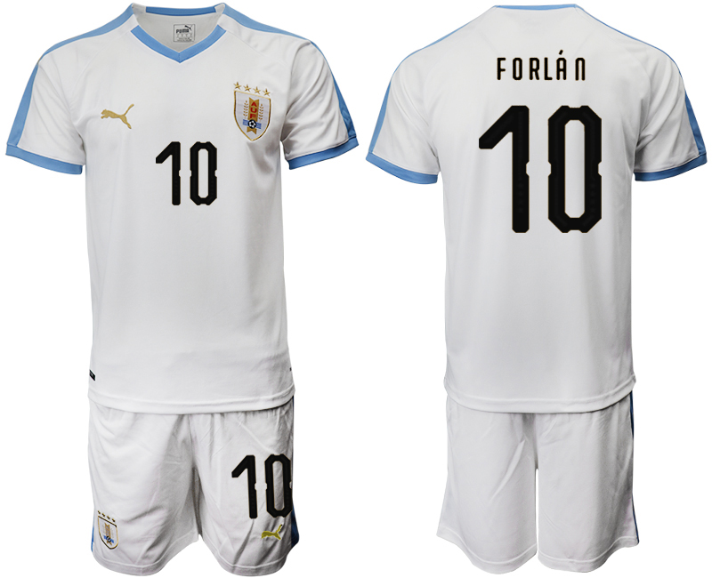 2019-20 Uruguay 10 FORLAN Away Soccer Jersey