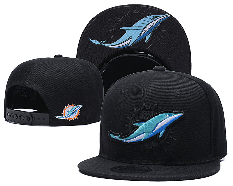 Dolphins Team Logo Black Adjustable Hat YD