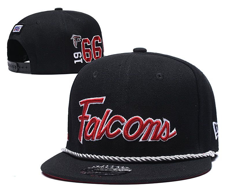 Falcons Team Logo Black 100th Season Adjustable Hat YD