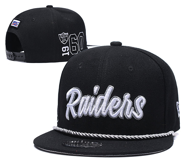 Raiders Team Logo Black 100th Season Adjustable Hat YD
