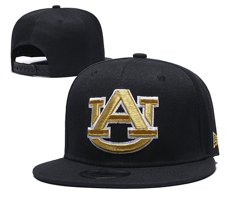 Auburn Tigers Team Sliver Logo Black Yellow Adjustable Hat GS