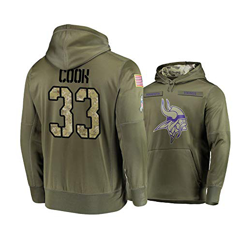 Nike Vikings 33 Dalvin Cook 2019 Salute To Service Stitched Hooded Sweatshirt