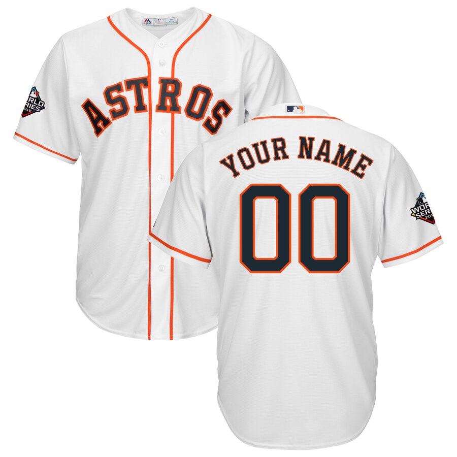 Astros Customized White 2019 World Series Bound Cool Base Jersey