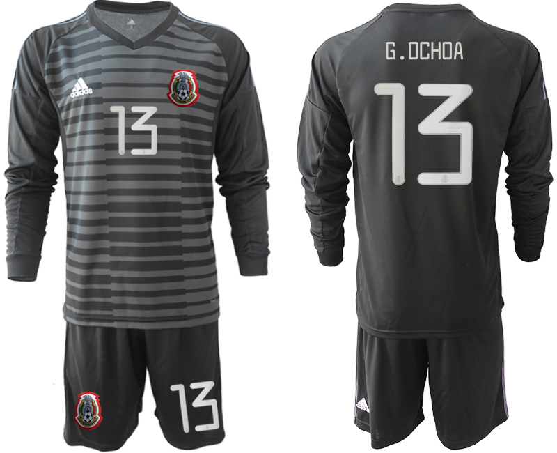 2019-20 Mexico 13 G.OCHOA Black Long Sleeve Goalkeeper Soccer Jersey