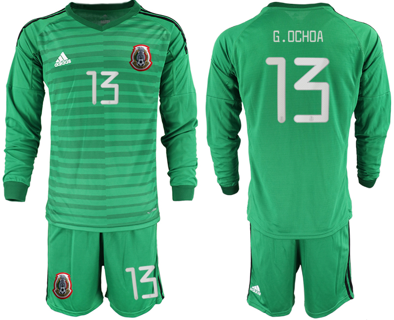 2019-20 Mexico 13 G.OCHOA Green Long Sleeve Goalkeeper Soccer Jersey