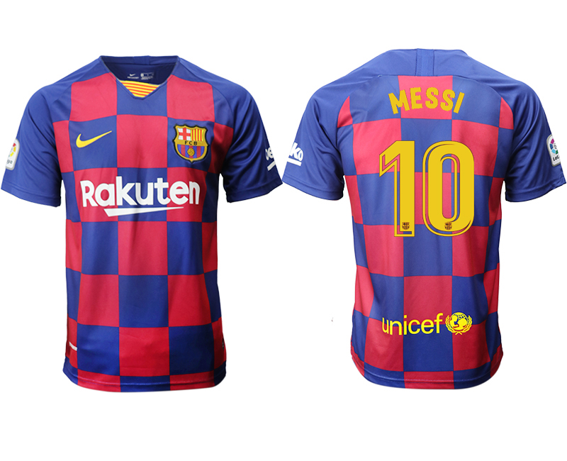 2019-20 Barcelona 10 MESSI Home Thailand Soccer Jersey - Click Image to Close