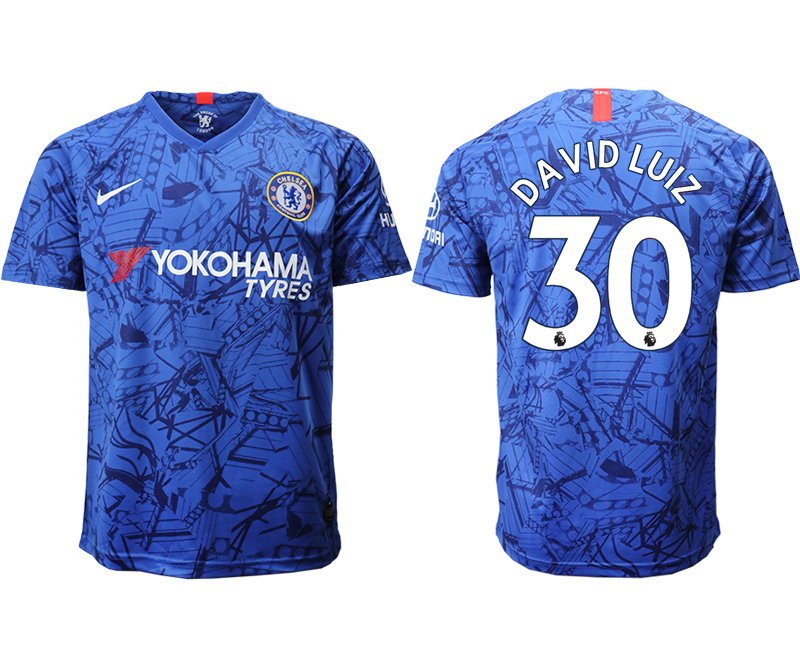 2019-20 Chelsea FC 30 DAVID LUIZ Home Thailand Soccer Jersey - Click Image to Close