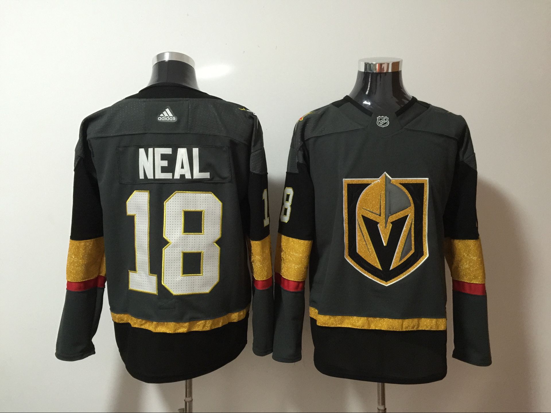 Vegas Golden Knights 18 James Neal Gray With Special Glittery Logo Adidas Jersey