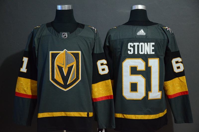 Vegas Golden Knights 61 Mark Stone Gray With Special Glittery Logo Adidas Jersey - Click Image to Close