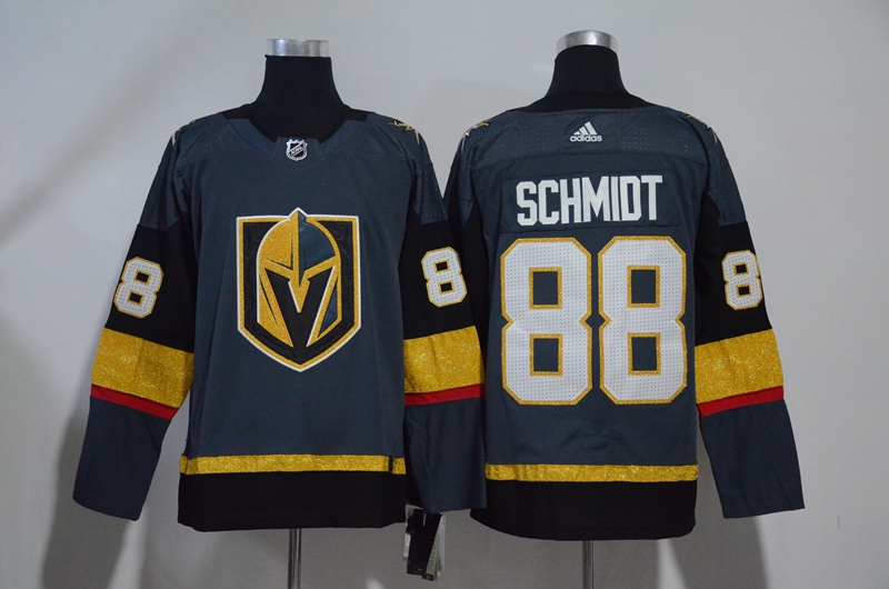 Vegas Golden Knights 88 Nate Schmidt Gray With Special Glittery Logo Adidas Jersey