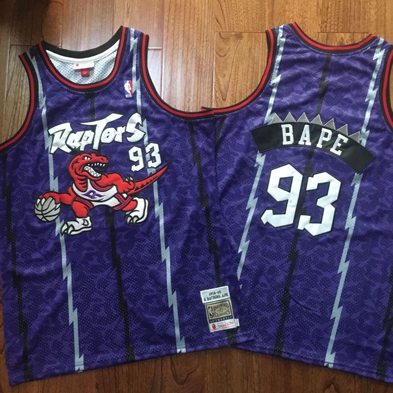 Raptors 93 Bape Purple 1998-99 Hardwood Classics Jersey