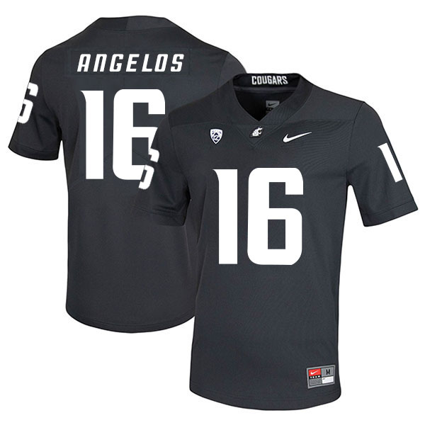 Washington State Cougars 16 Aaron Angelos Black College Football Jersey