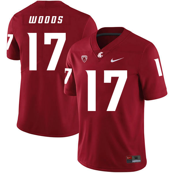 Washington State Cougars 17 Kassidy Woods Red College Football Jersey