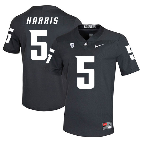 Washington State Cougars 5 Travell Harris Black College Football Jersey
