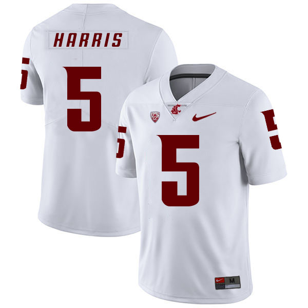 Washington State Cougars 5 Travell Harris White College Football Jersey